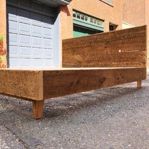 Platform Bed Reclaimed Timber Wood Modern Design